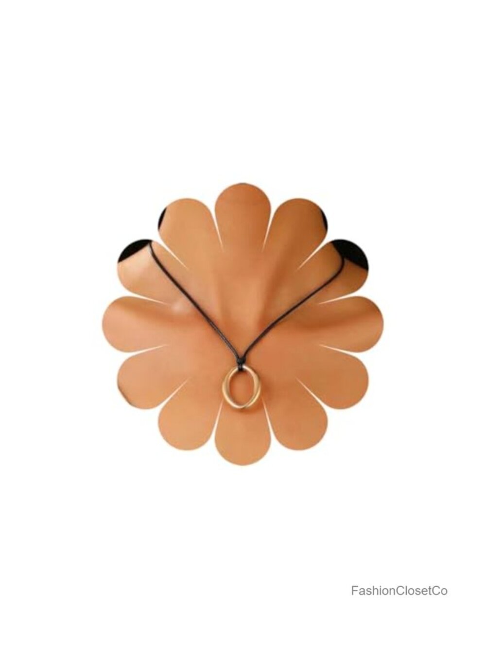 Vintage Geometric Circle Pendant Leather Choker Necklace Rope Chain